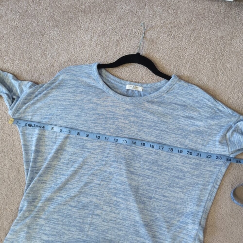 Rag & Bone Minimalist The Knit Long Sleeve Heathered Blue Sweater Top S - Picture 5 of 7